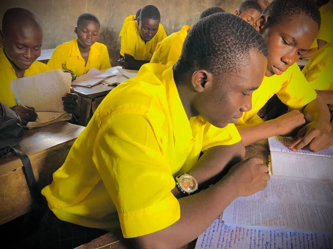 Goodnews students focused on their classroom work
