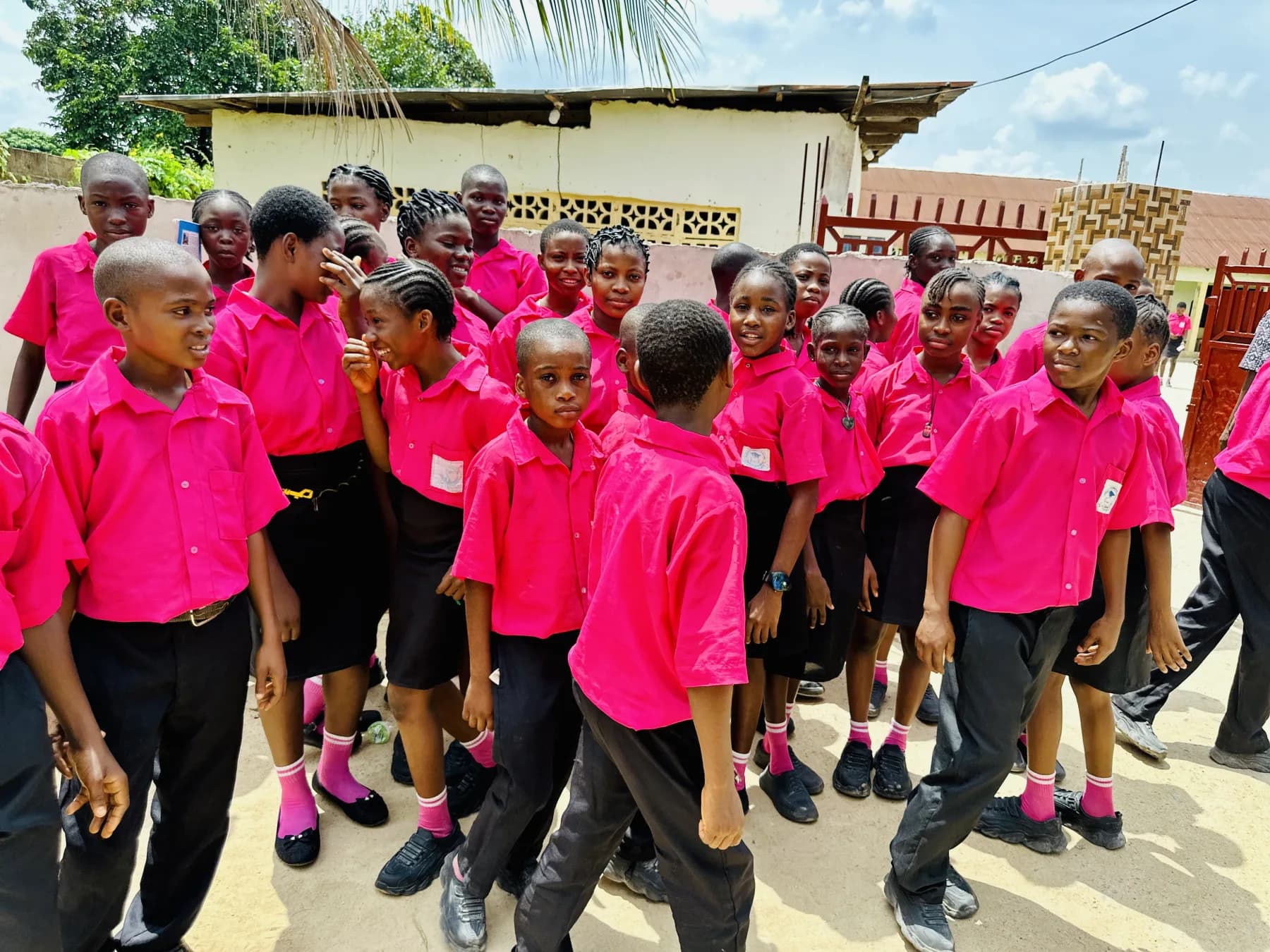 Goodnews pupils gathered as a school community
