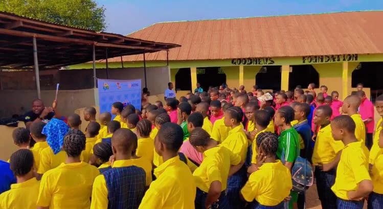 Goodnews Foundation Academy pupils gathered at school