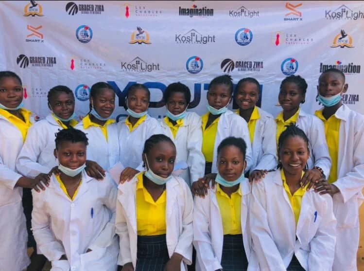 Science students after a practical